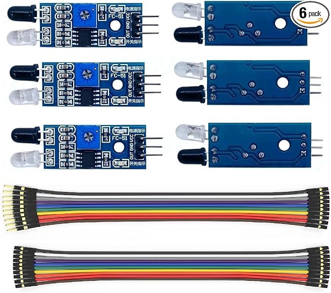 WWZMDiB 6Pcs IR Infrared Sensor 3-Wire Reflective Photoelectric Module for Arduino