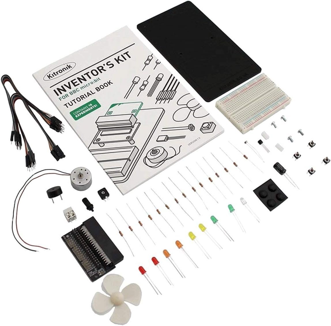 Kitronik Inventors Kit for BBC micro:bit with breadboard edge connector and 10 experiments