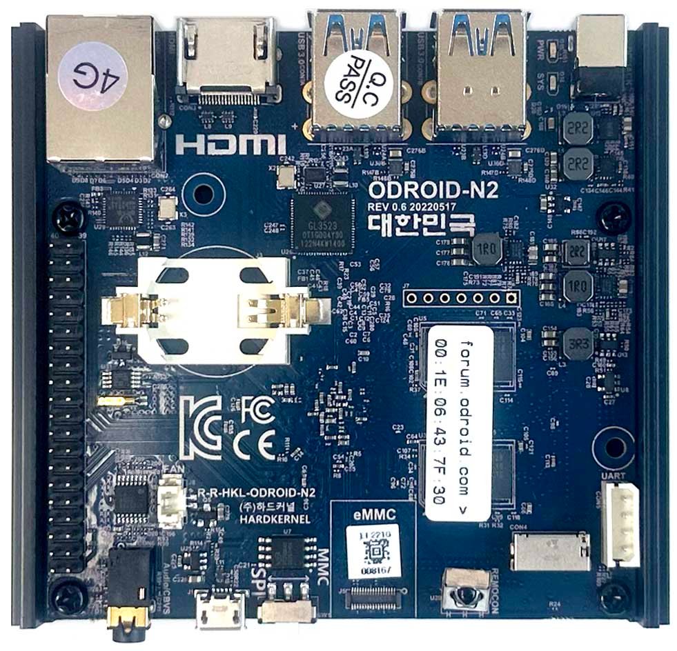 Hardkernel ODROID-N2 Plus 4GB single board computer used for Home Assistant Blue