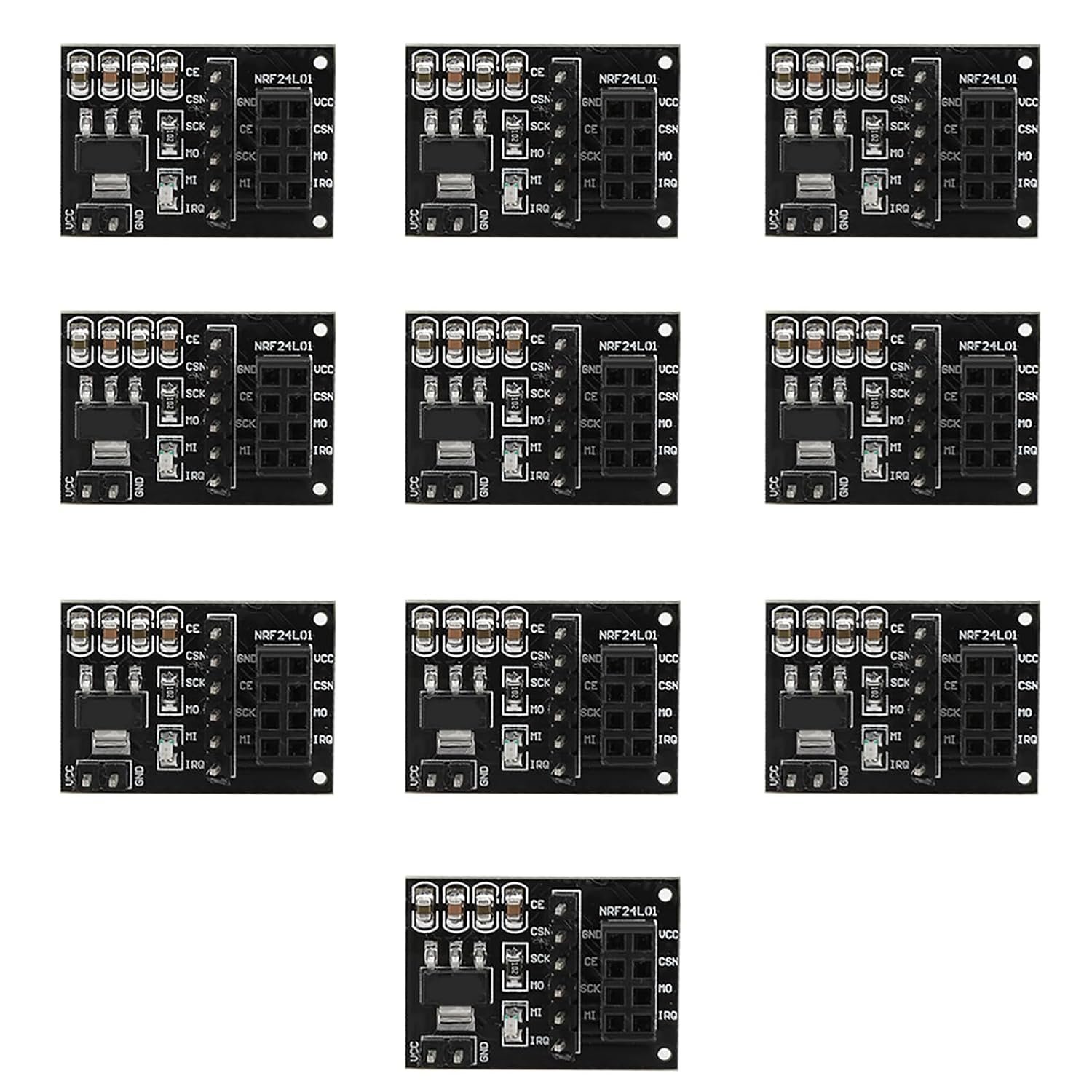 ASHATA NRF24L01+ 8-pin socket adapter boards with 3.3V regulator