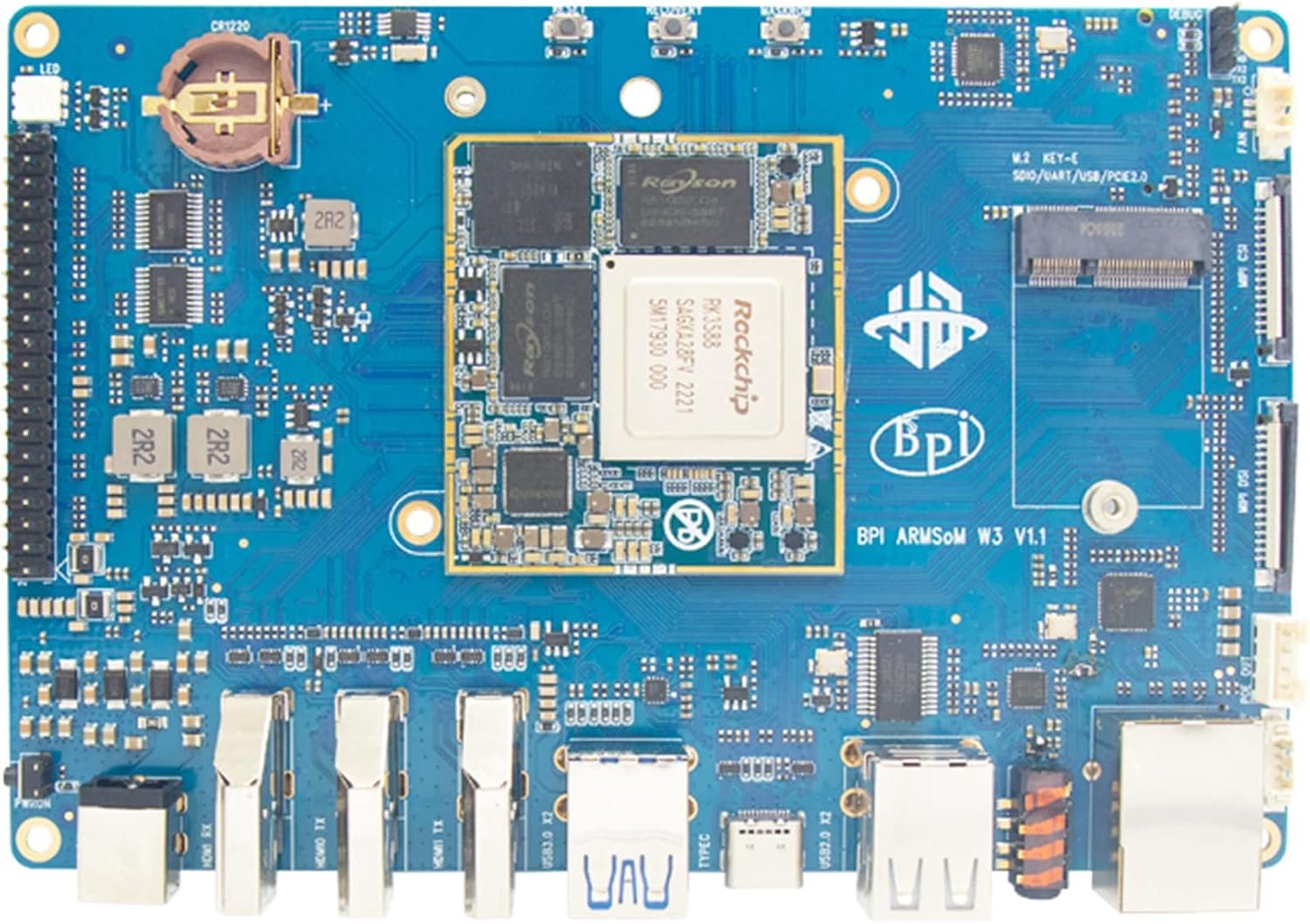 Banana Pi BPI-W3 Rockchip RK3588 board with PCIe 3.0 x4, 2.5GbE and HDMI input