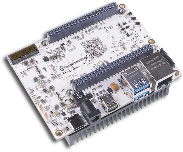 BeagleBone AI-64 TDA4VM dual Cortex-A72 AI development board with 8 TOPS accelerator