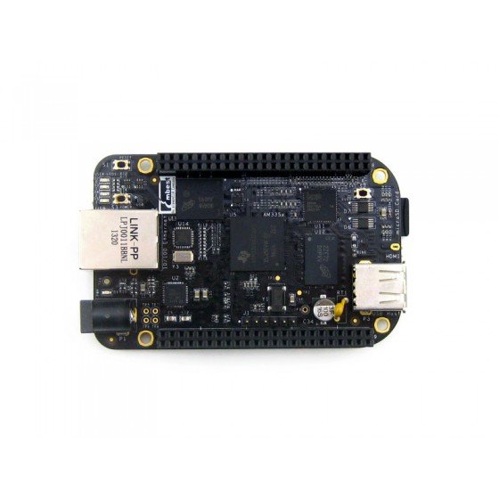 BeagleBone Black Rev C board showing Ethernet USB microHDMI and microSD ports