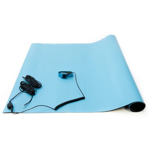 Bertech ESD high temperature anti-static rubber mat kit with wrist strap and grounding cord
