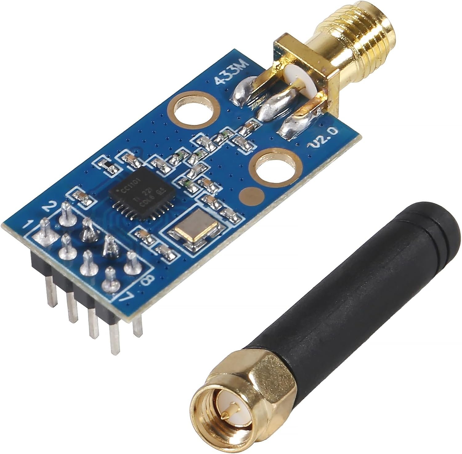 CC1101 433MHz wireless transceiver module with SMA antenna