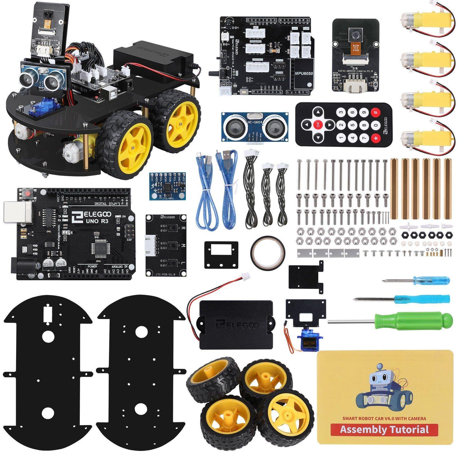 ELEGOO Smart Robot Car Kit V4 with camera and infrared line tracking module for Arduino