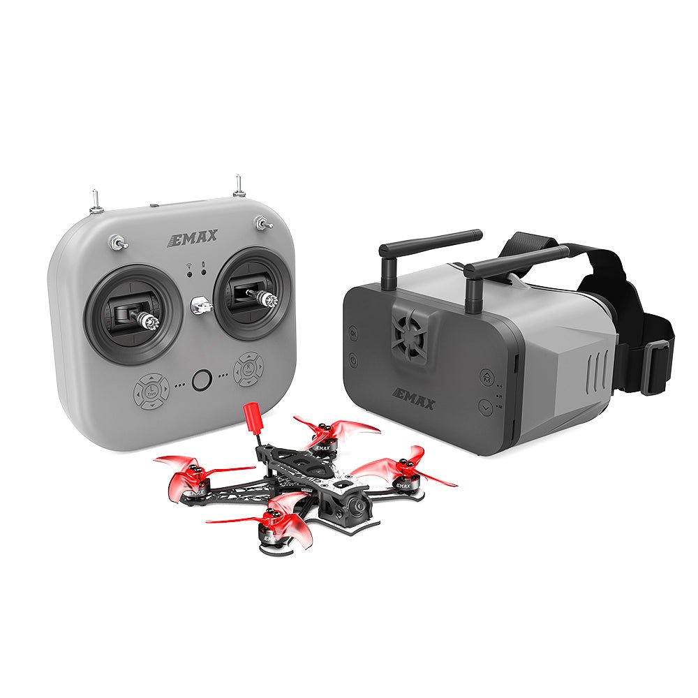 EMAX Tinyhawk III Plus Freestyle RTF FPV drone kit with E8 ELRS radio and Transporter 2 goggles
