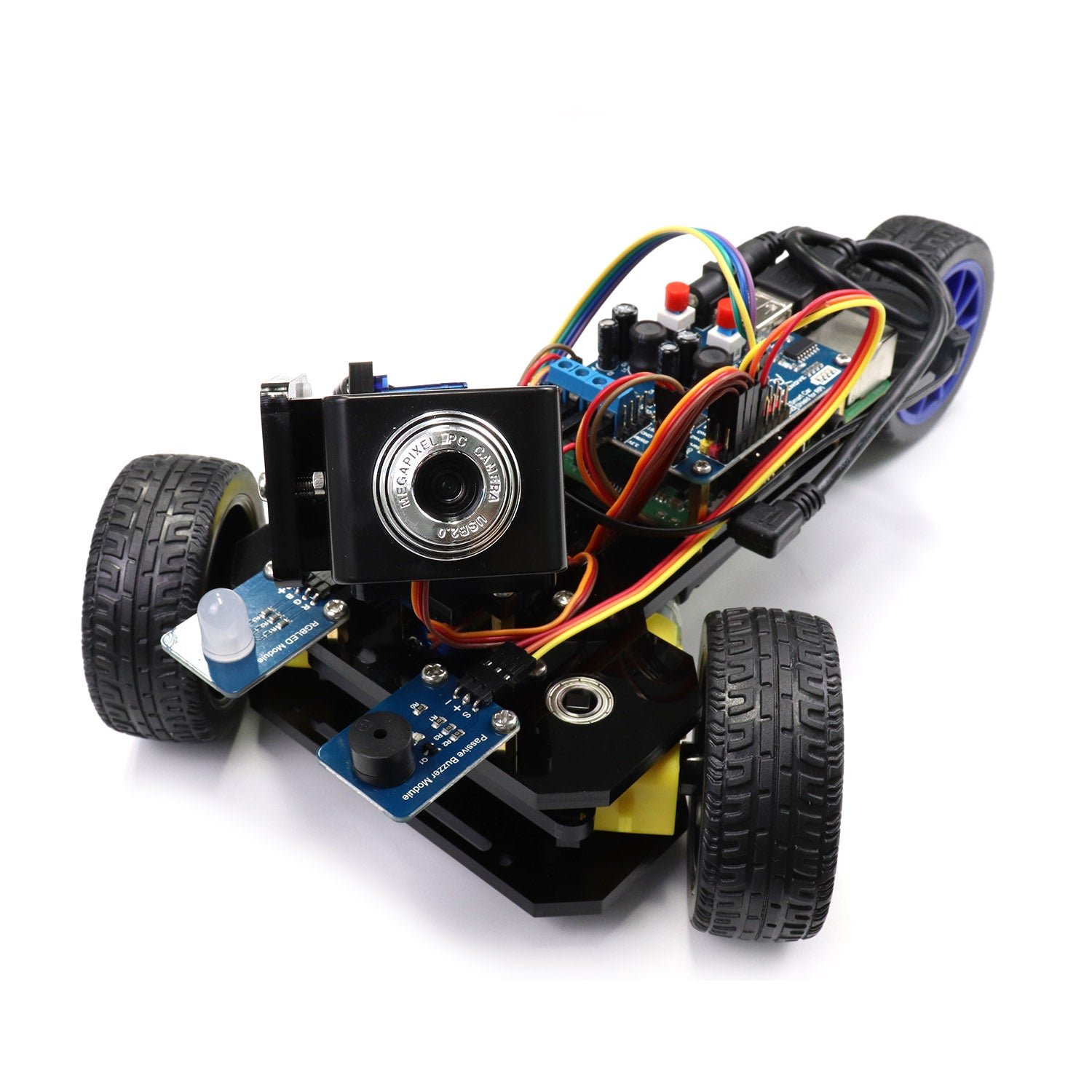 Freenove Three-Wheeled Smart Car Kit for Raspberry Pi with pan-tilt camera and ultrasonic radar sensor