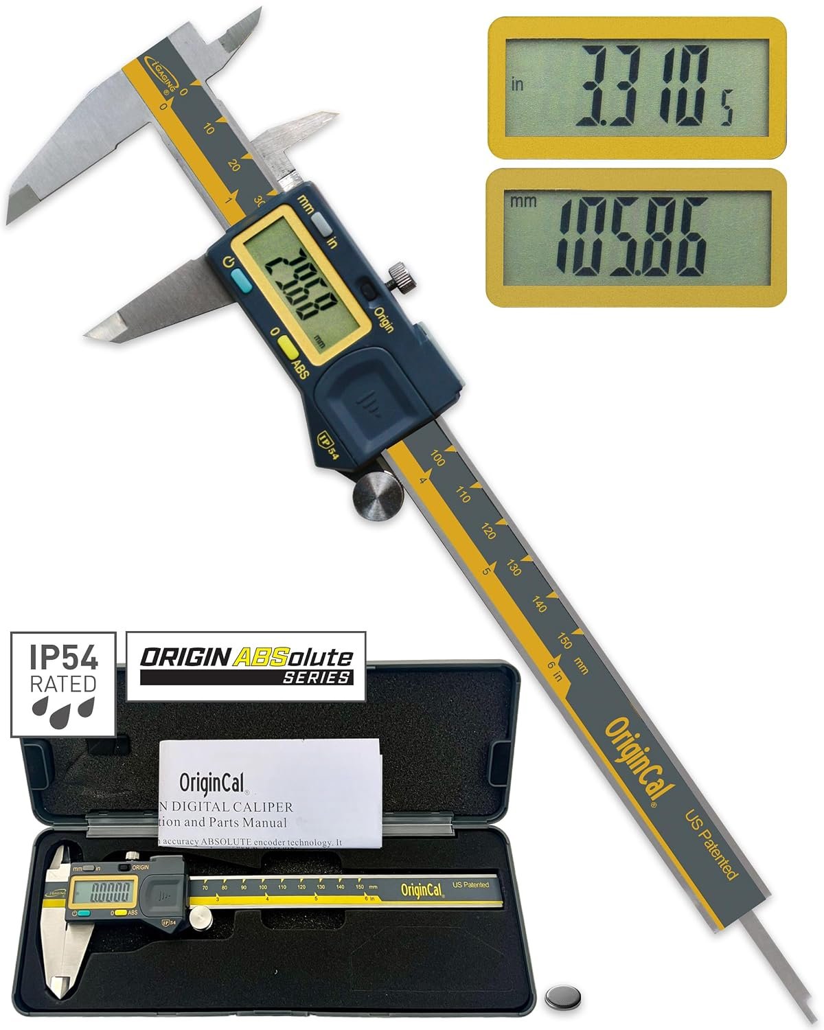 iGaging Absolute Origin 0-6 inch IP54 digital caliper with SPC USB output