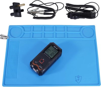 Kaisi anti-static silicone soldering mat with ESD wrist strap and grounding kit