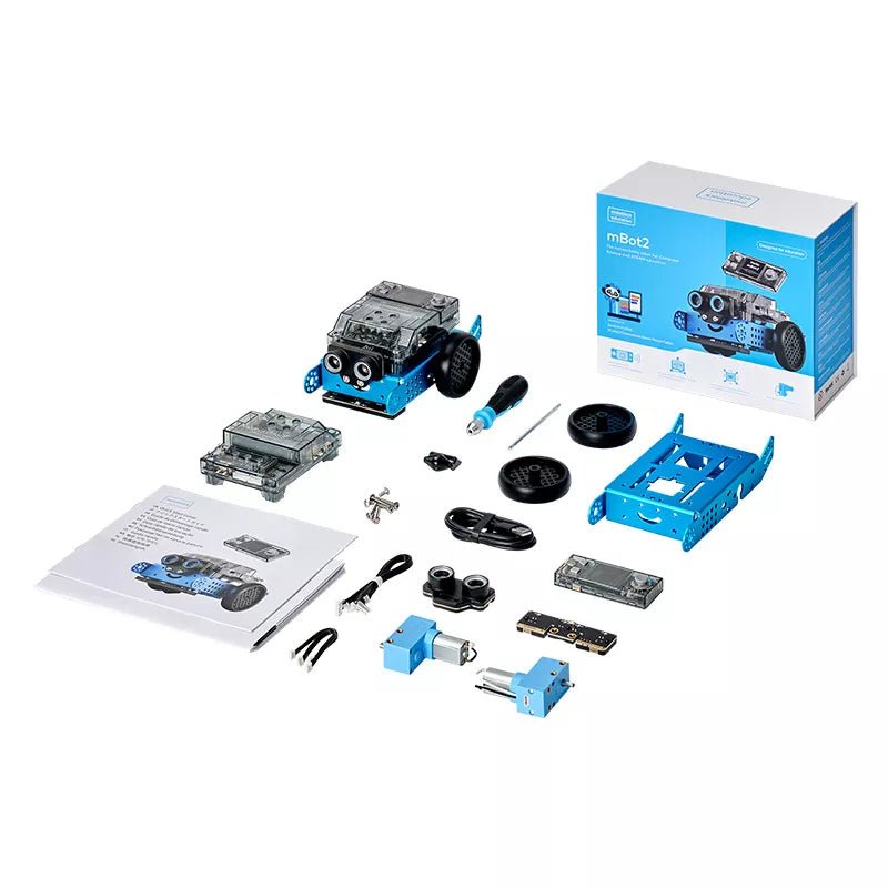 Makeblock mBot2 coding robot with quad RGB line following sensor for classrooms