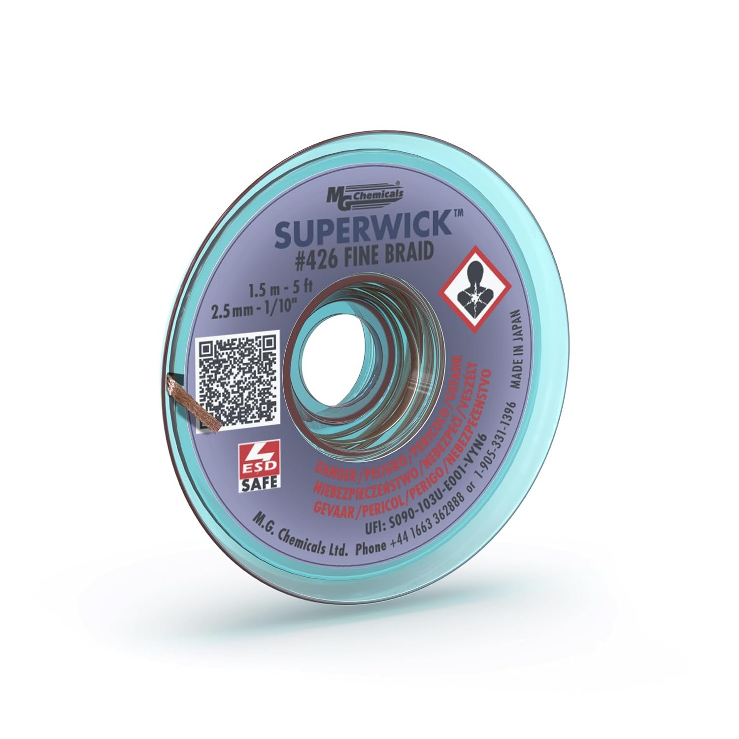 MG Chemicals 426 Super Wick #4 desoldering braid with RMA flux