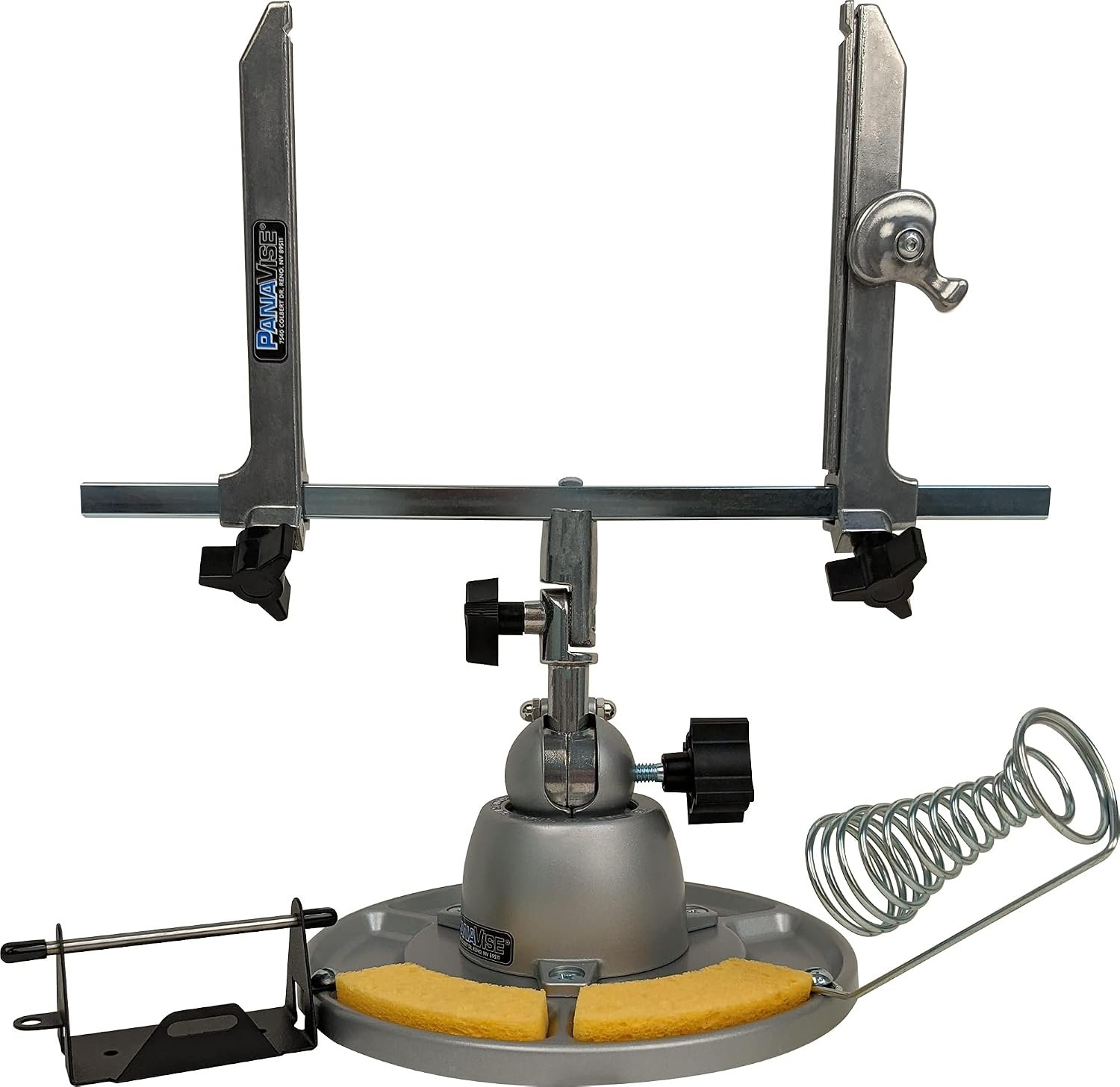 PanaVise 324 electronic work center with 315 circuit board holder and parts tray base
