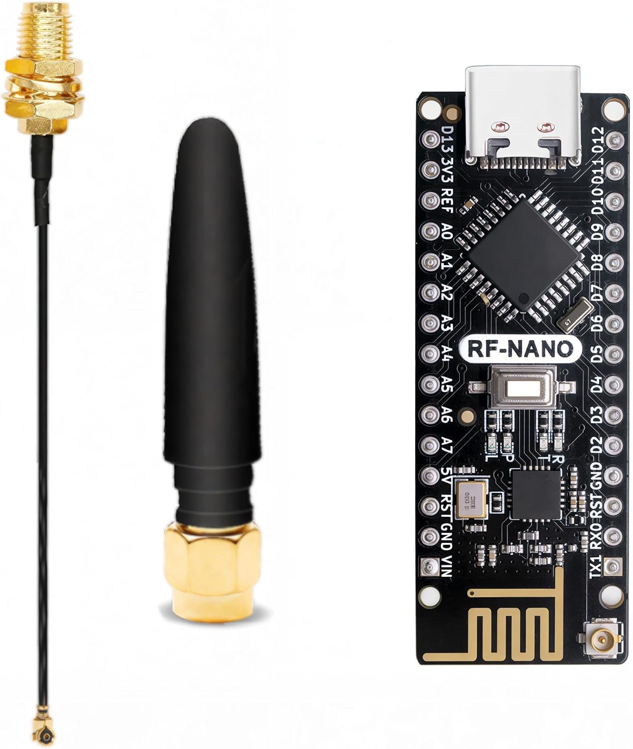 RF-Nano Arduino Nano compatible board with built-in NRF24L01+ and external antenna