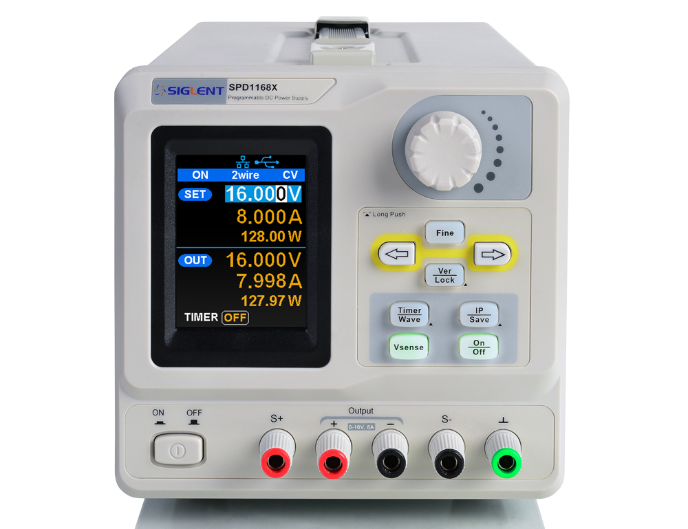 Siglent SPD1305X 30V 5A programmable DC power supply front panel with TFT display