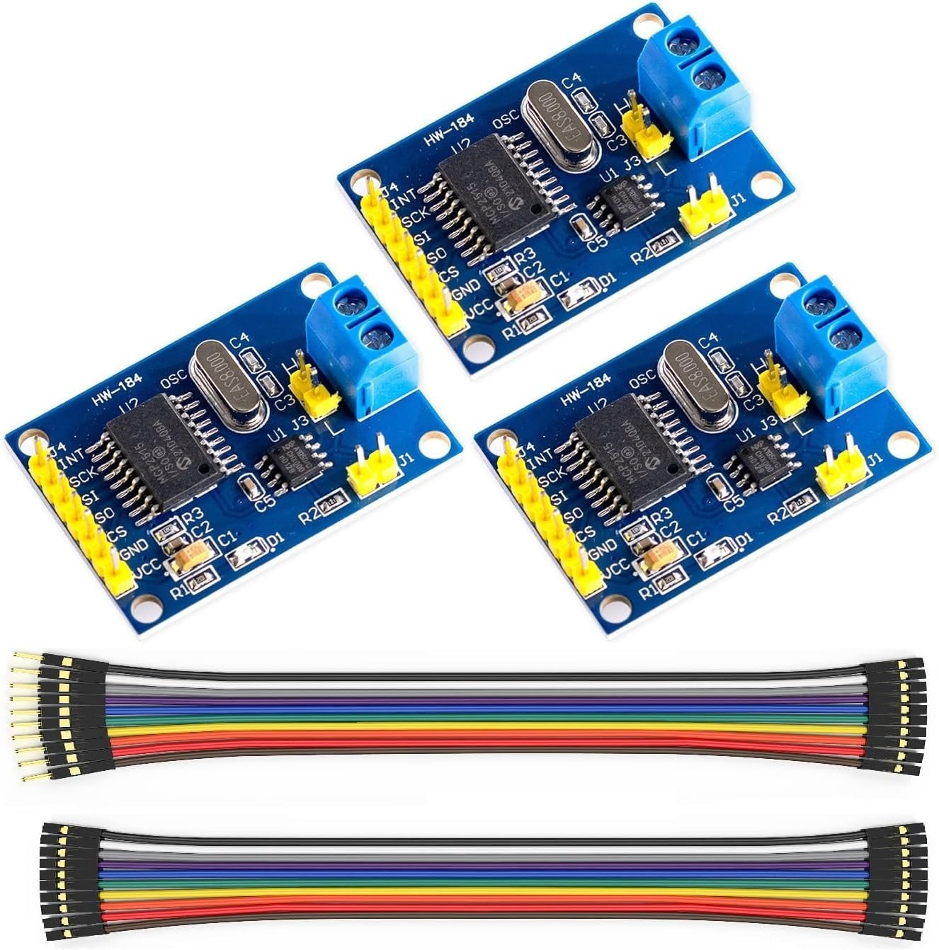 WWZMDiB 3 pack MCP2515 TJA1050 CAN bus modules for Arduino, ESP32, STM32 and Raspberry Pi