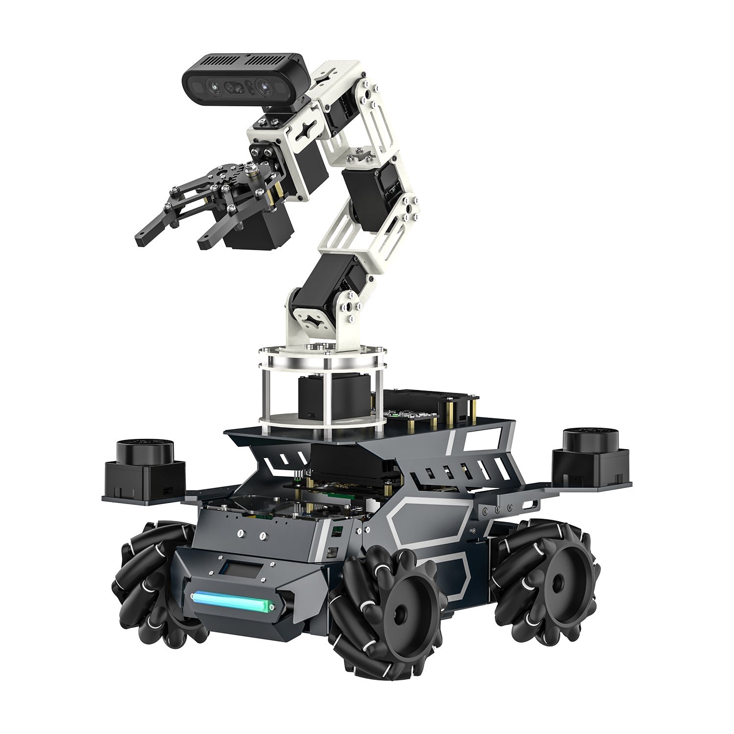 Yahboom ROSMASTER M3 Pro ROS 2 robot with mecanum wheels, dual lidar, depth camera and 6-DOF robotic arm