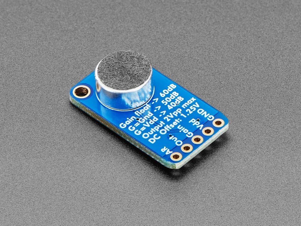 Adafruit MAX9814 electret microphone amplifier breakout with automatic gain control