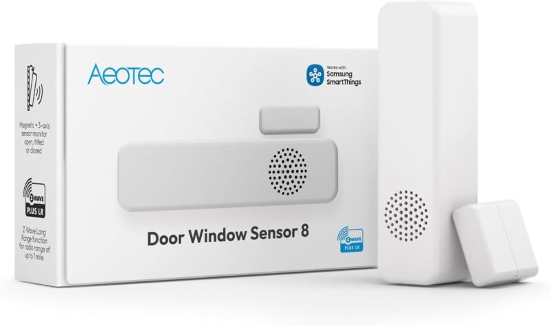 Aeotec Door Window Sensor 8 Z-Wave Long Range contact sensor with temperature and humidity