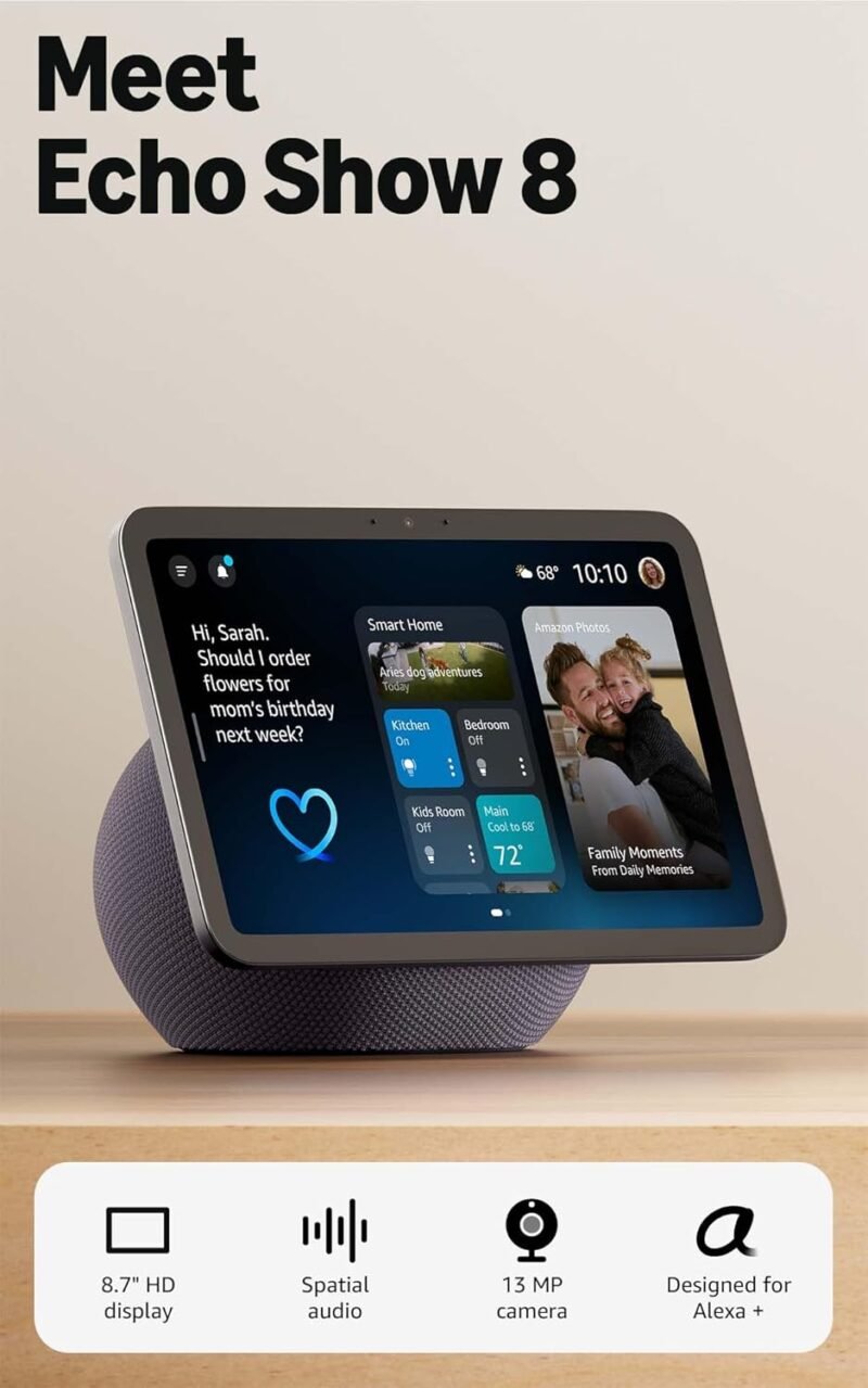 Amazon Echo Show 8 newest model smart display with Thread border router and Zigbee hub