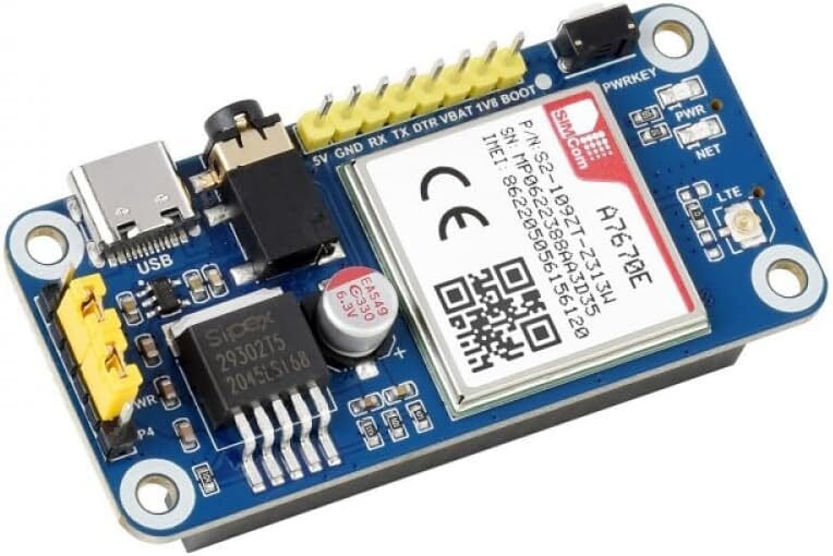 AmpOhm360 A7670E LTE Cat-1 HAT for Raspberry Pi