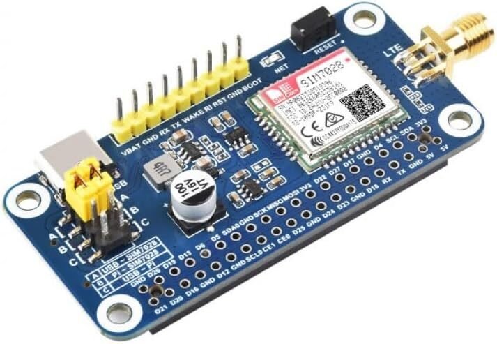 AmpOhm360 SIM7028 NB-IoT HAT for Raspberry Pi