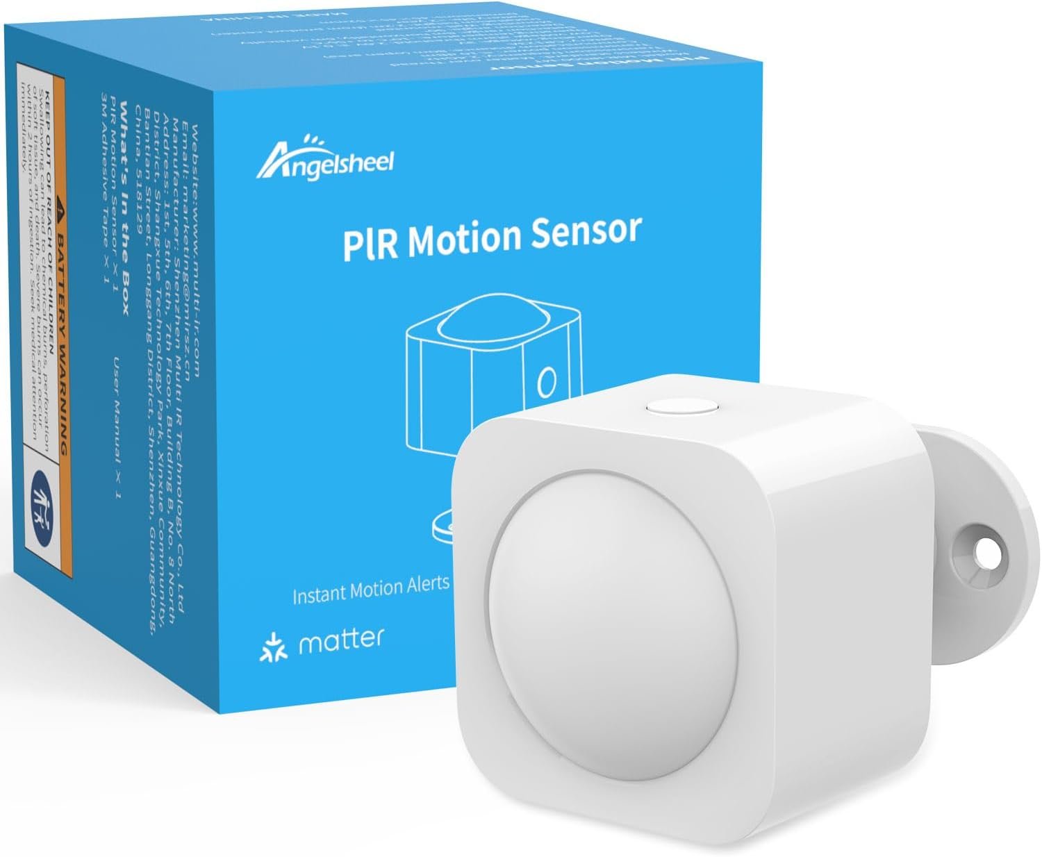 ANGELSHEEL Matter over Thread PIR motion sensor with 8 m range