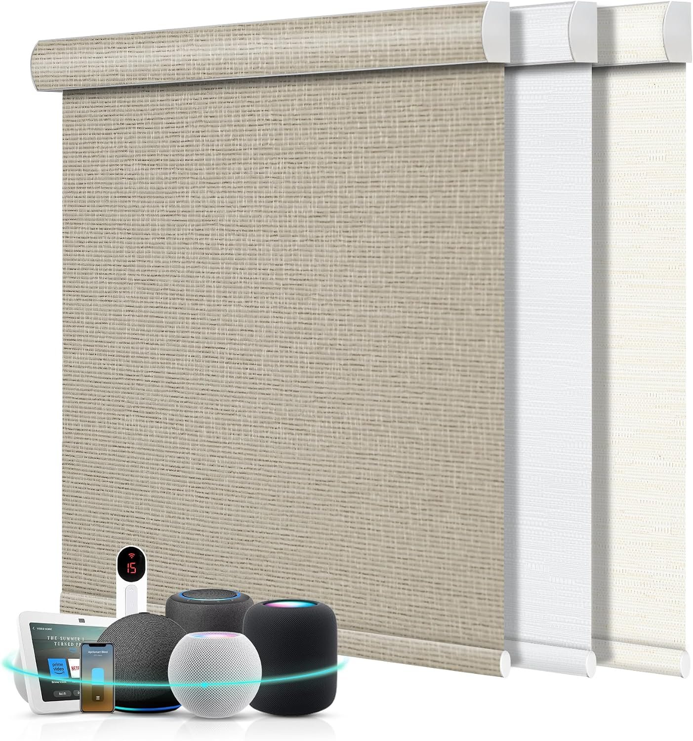 Aprilsmart motorized blackout roller shades with Matter over Thread motor option