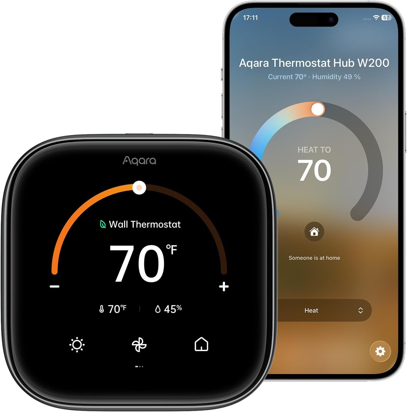 Aqara Thermostat Hub W200 Matter smart thermostat with 4 inch touchscreen and mmWave radar