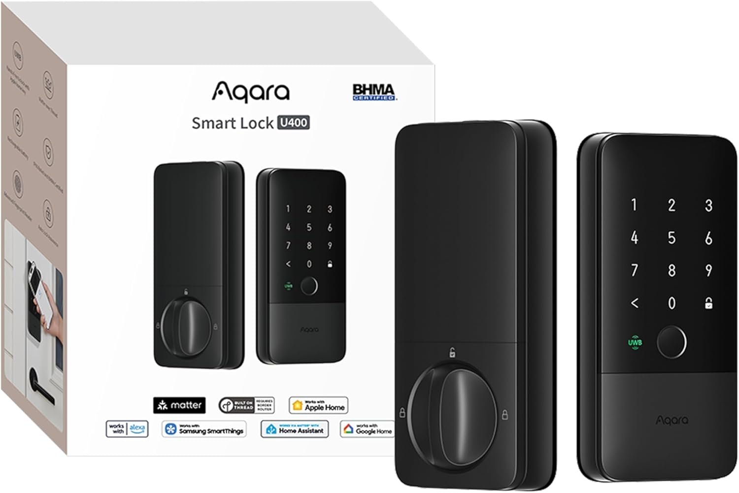 Aqara UWB Smart Lock U400 Matter over Thread deadbolt with Apple Home Key