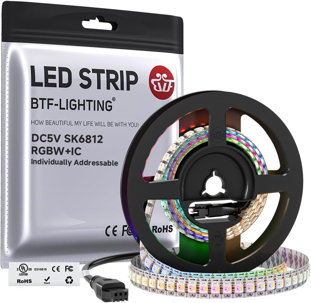 BTF-LIGHTING SK6812 RGBW natural white addressable LED strip 144 LEDs