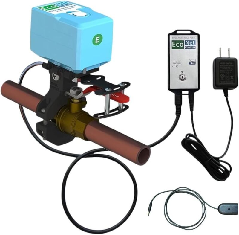 EcoNet Bulldog Valve Robot EVC200-WLS1M Z-Wave shutoff with wired leak sensor