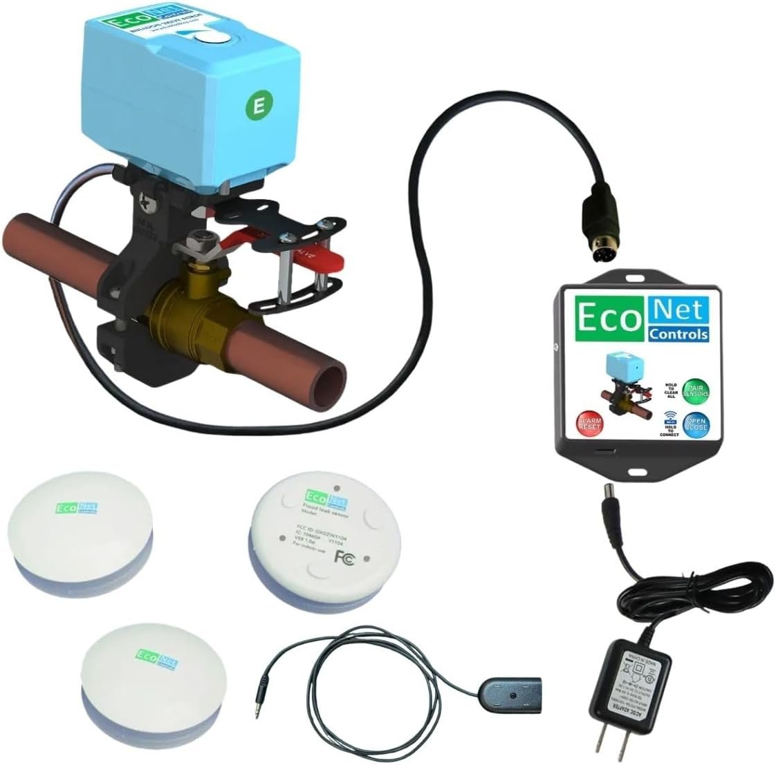 Bulldog EVC400-MW-SK3-WLS1M Matter valve robot kit with three leak sensors