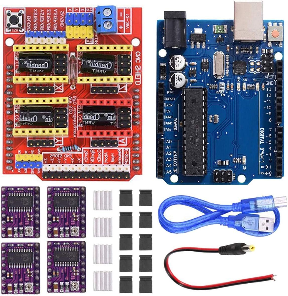 DAOKI CNC shield V3 kit with Arduino compatible board and DRV8825 stepper drivers