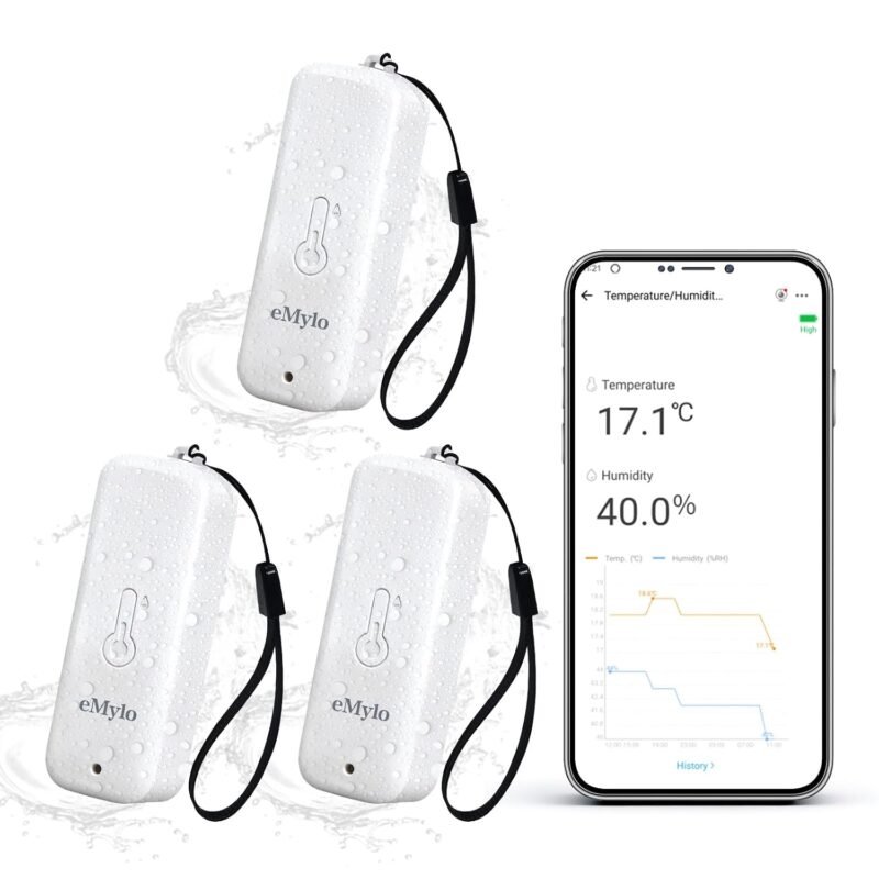 eMylo Zigbee temperature humidity sensor 3-pack IP65 waterproof