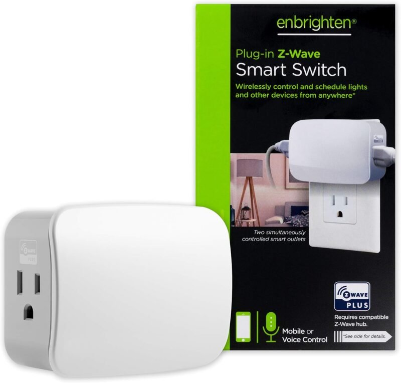 GE Enbrighten 14282 Z-Wave Plus plug-in smart switch with two outlets