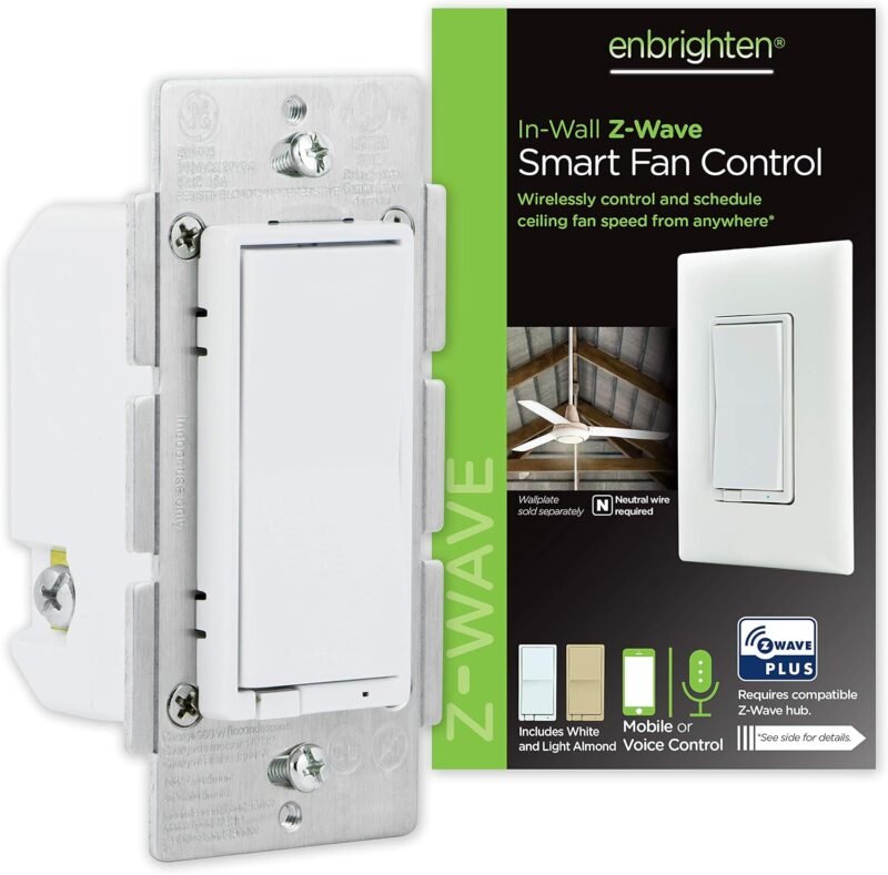 Enbrighten Z-Wave Plus 500 Series in-wall ceiling fan control switch