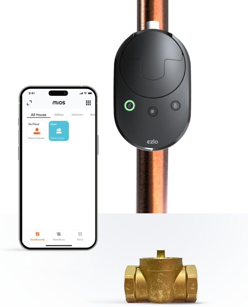 Ezlo WiFi and Z-Wave smart water shut-off valve kit with built-in smart hub