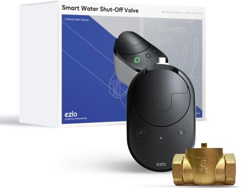 Ezlo Z-Wave smart water shut-off valve 1-1/4 inch brass ball valve with actuator