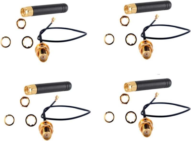 Geekstory 4-pack 915MHz LoRa antennas with U.FL to SMA pigtails
