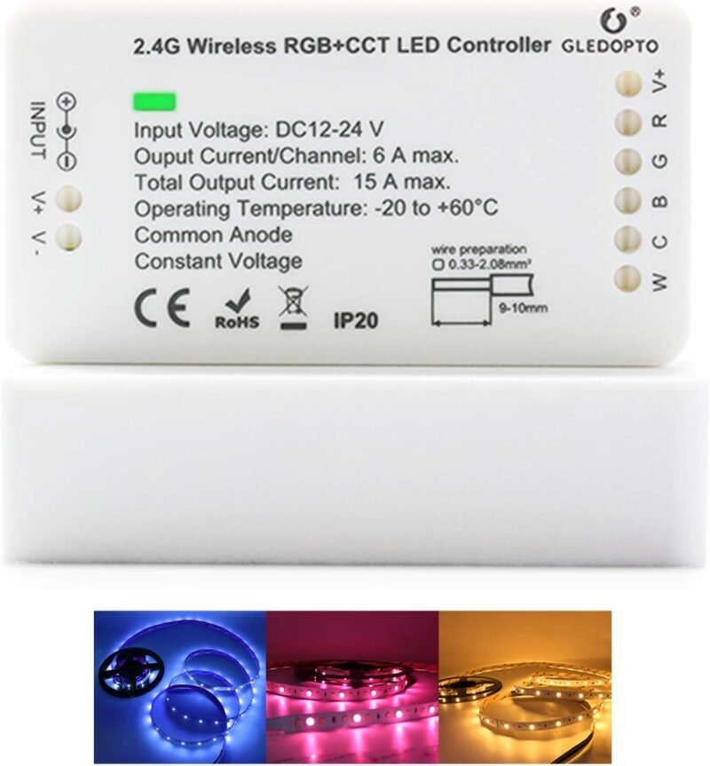 GLEDOPTO Zigbee 3.0 RGB+CCT LED strip controller