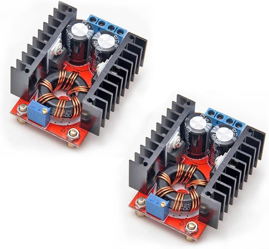 Gowoops 150W DC-DC 10-32V to 12-35V step-up boost converter module with heatsinks