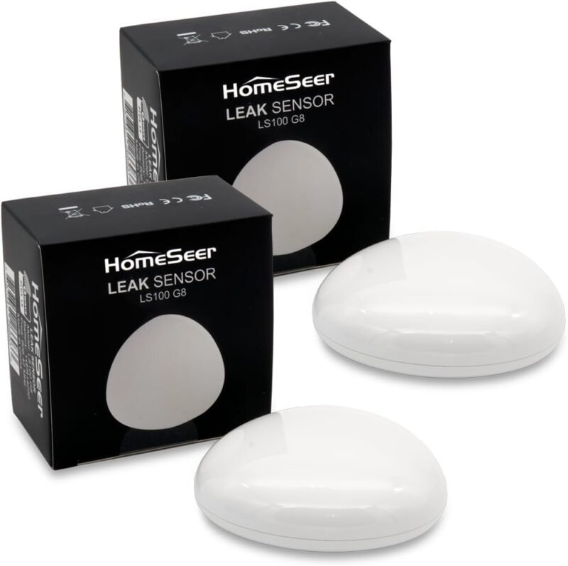 HomeSeer LS100 G8 Z-Wave water leak sensor 2-pack