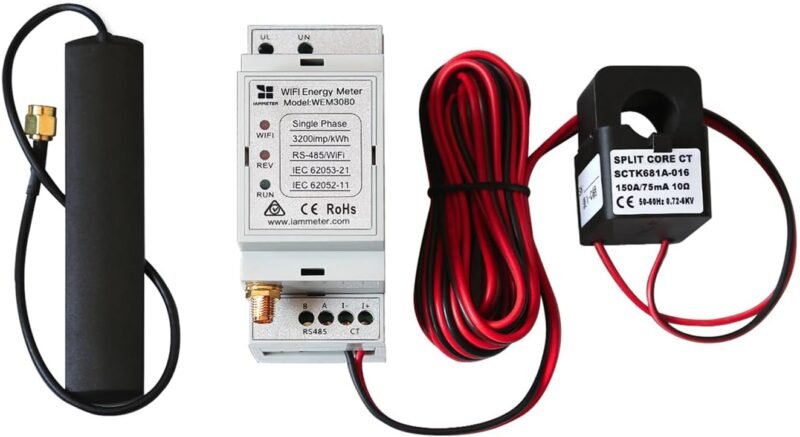IAMMETER single-phase DIN rail Wi-Fi energy meter with 150A split-core CT