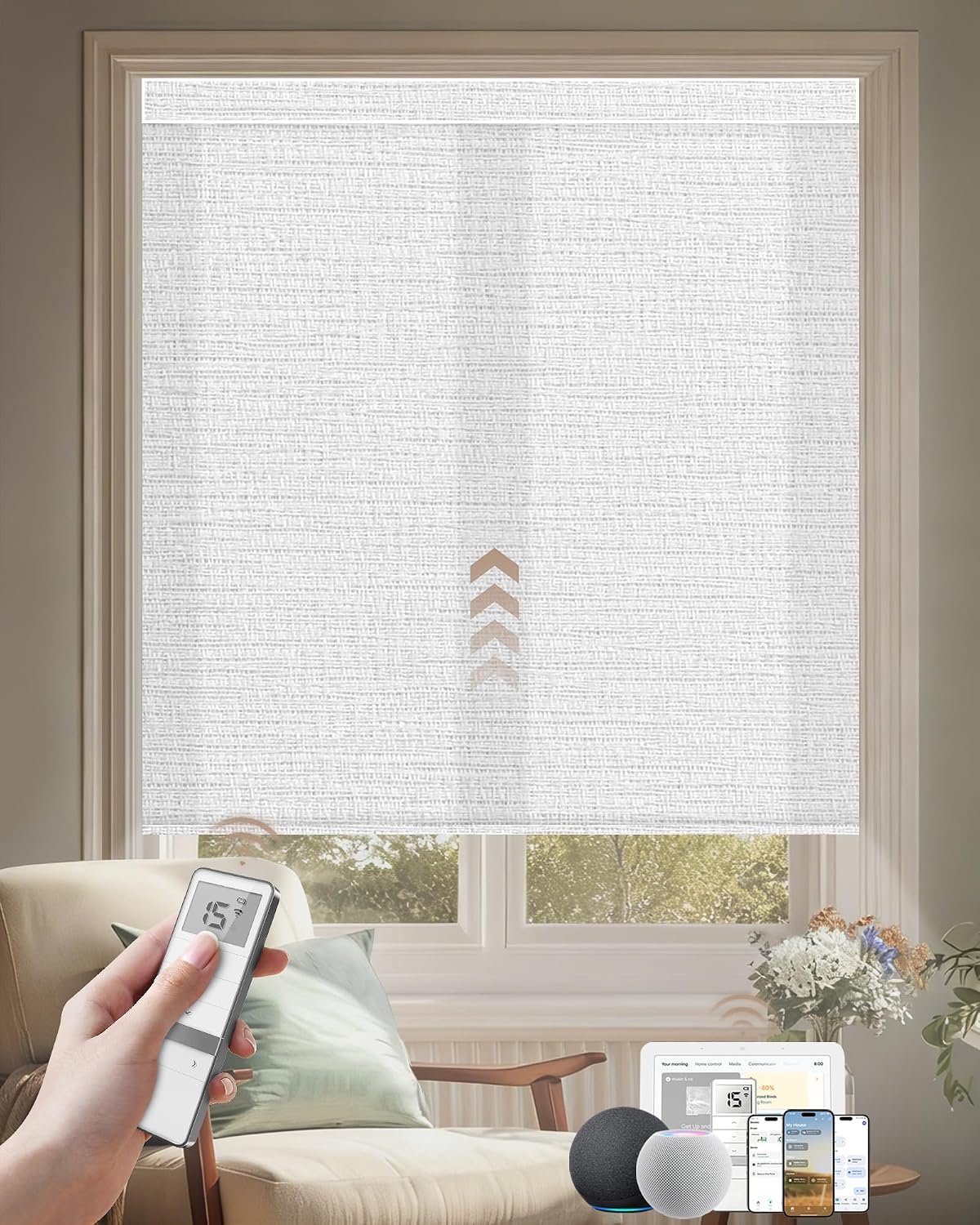KINCMO Matter Thread light filtering motorized roller shades