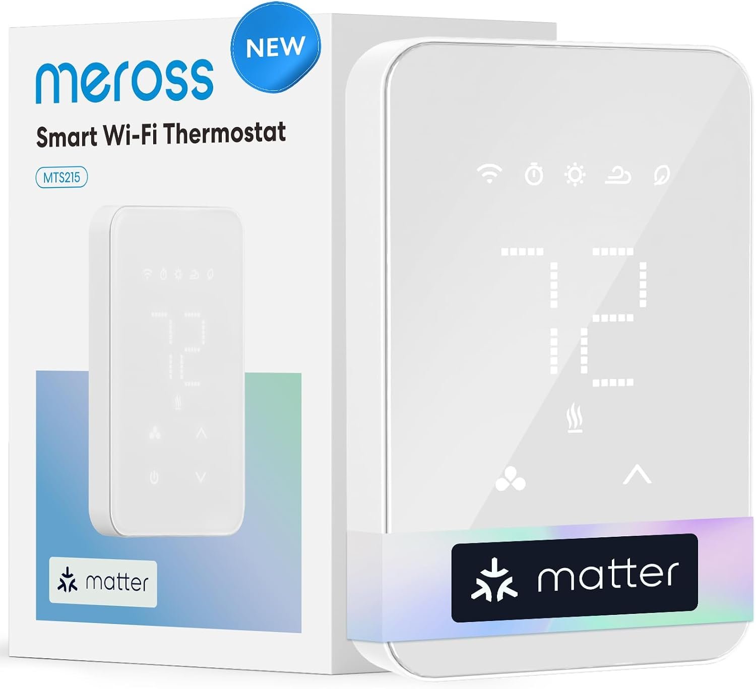 Meross MTS215 Matter smart thermostat for 120-240V electric baseboard heaters