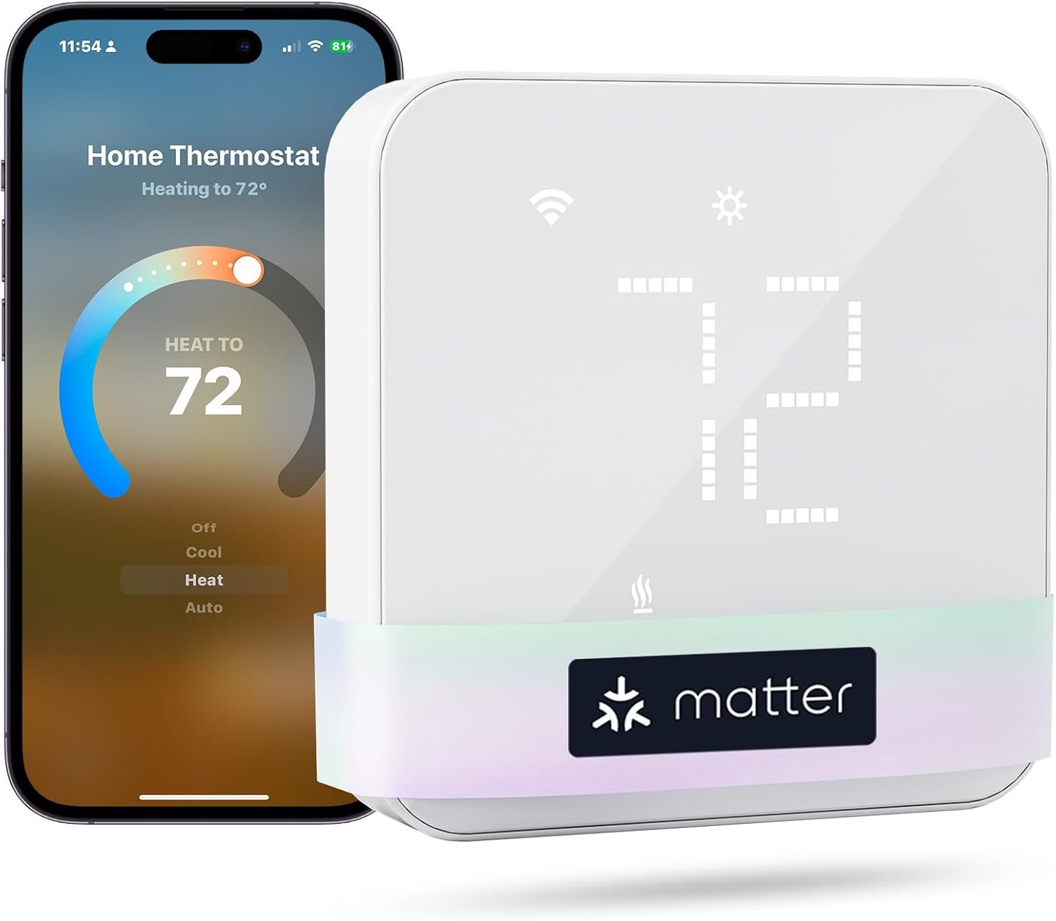 Meross MTS300 Matter over Wi-Fi smart thermostat with glass touch panel
