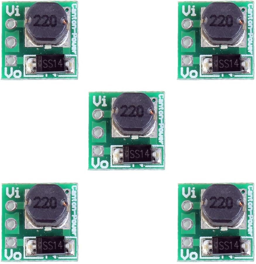 Ultra-small 0.9-5V to 5V 480mA DC-DC boost converter module for AA battery projects