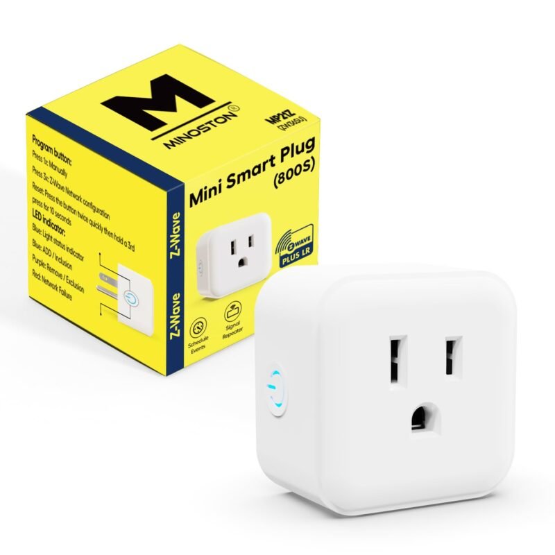 Minoston mini Z-Wave 800 Series 15A smart plug for plug-in fans