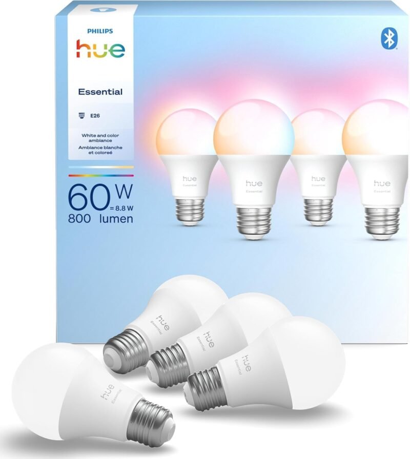 Philips Hue Essential A19 smart bulb 4-pack